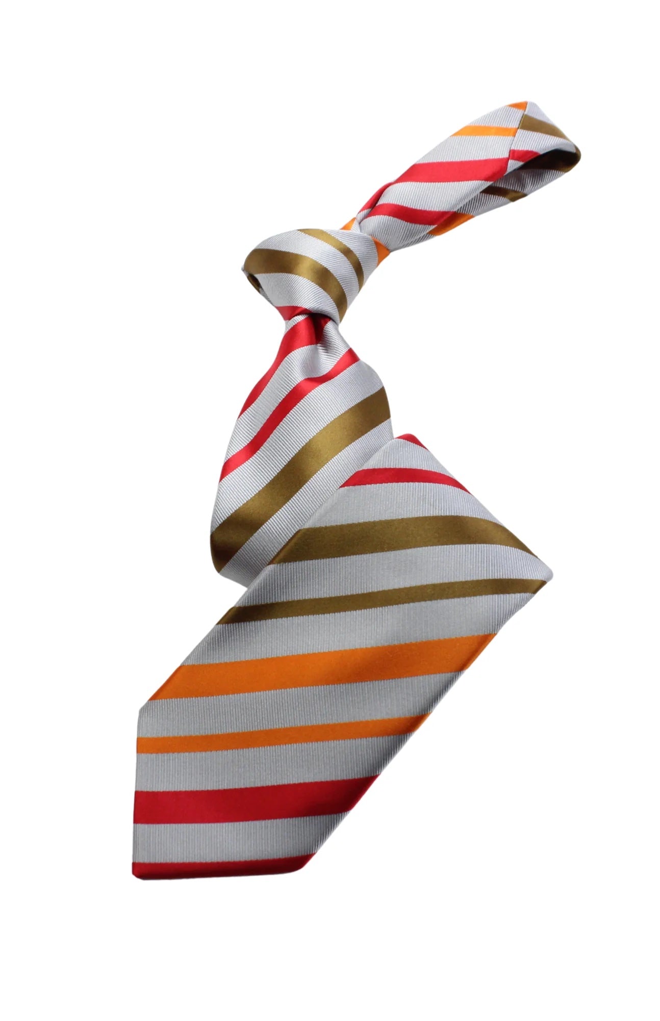 Arabian Stripe A10 | Grey/Red/Orange/Tan | Tie & Pocket Square