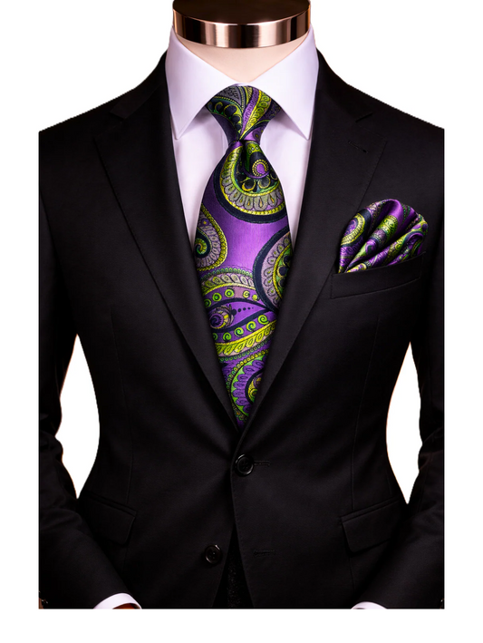 BRONO 5 | PURPLE | TIE & POCKET SQAURE