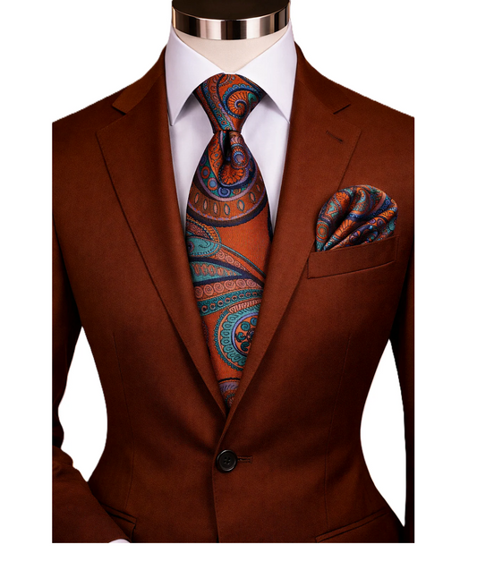 BRONO 9 | RUST | TIE & POCKET SQAURE