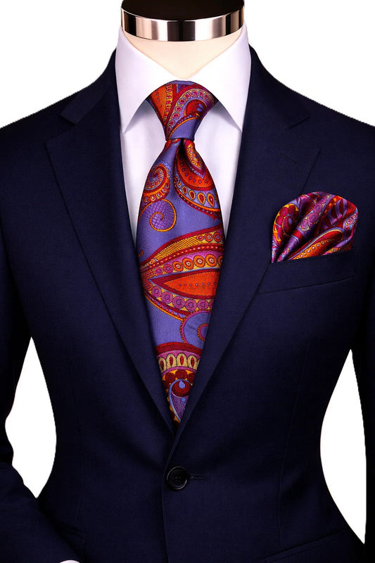 BRONO 3 | BLUE | TIE & POCKET SQUARE