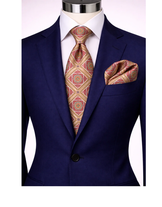 CARLO 2 | YELLOW & RED | TIE & POCKET SQAURE
