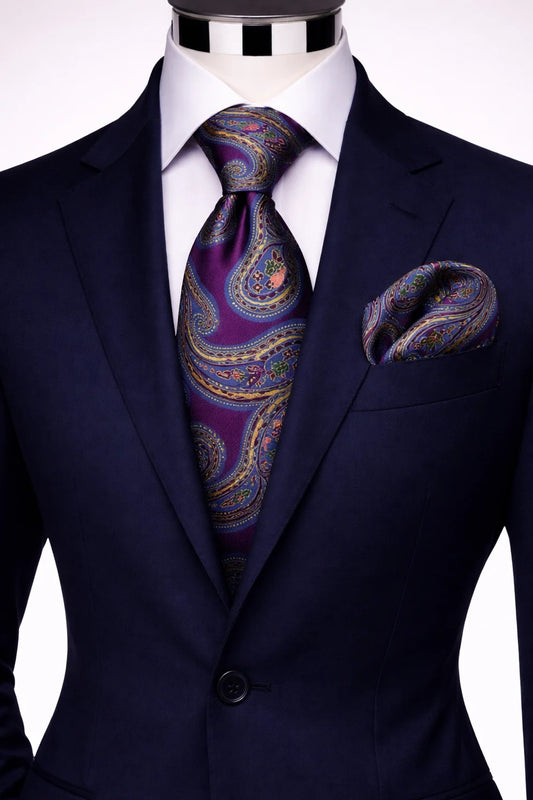 DON 10 | PURPLE & BLUE | TIE & POCKET SQUARE