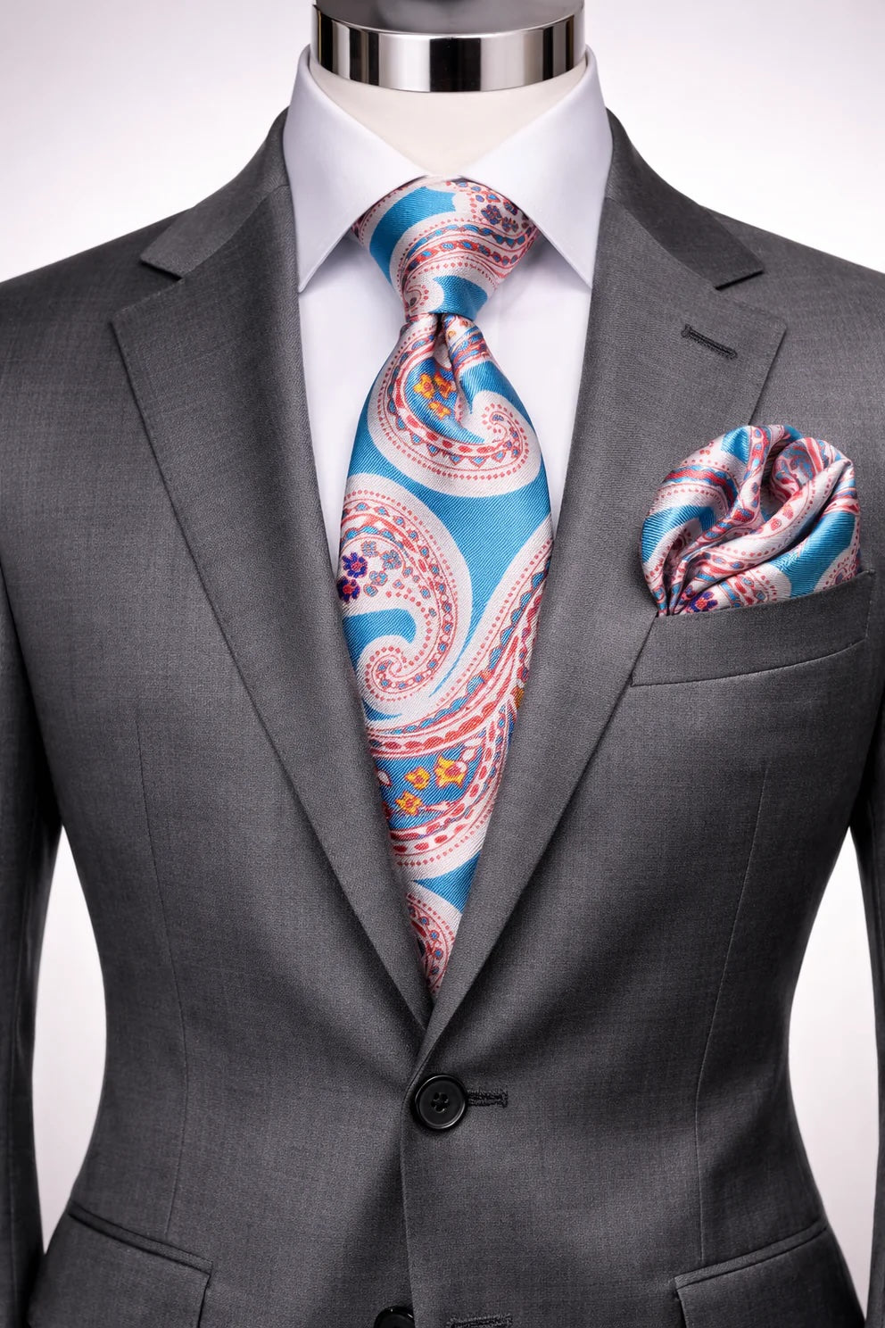 DON 11 | TEAL & ORANGE | TIE & POCKET SQUARE