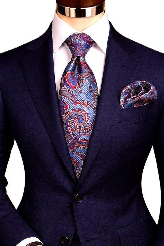 EMILIO 9 | BLUE & RED | TIE & POCKET SQUARE