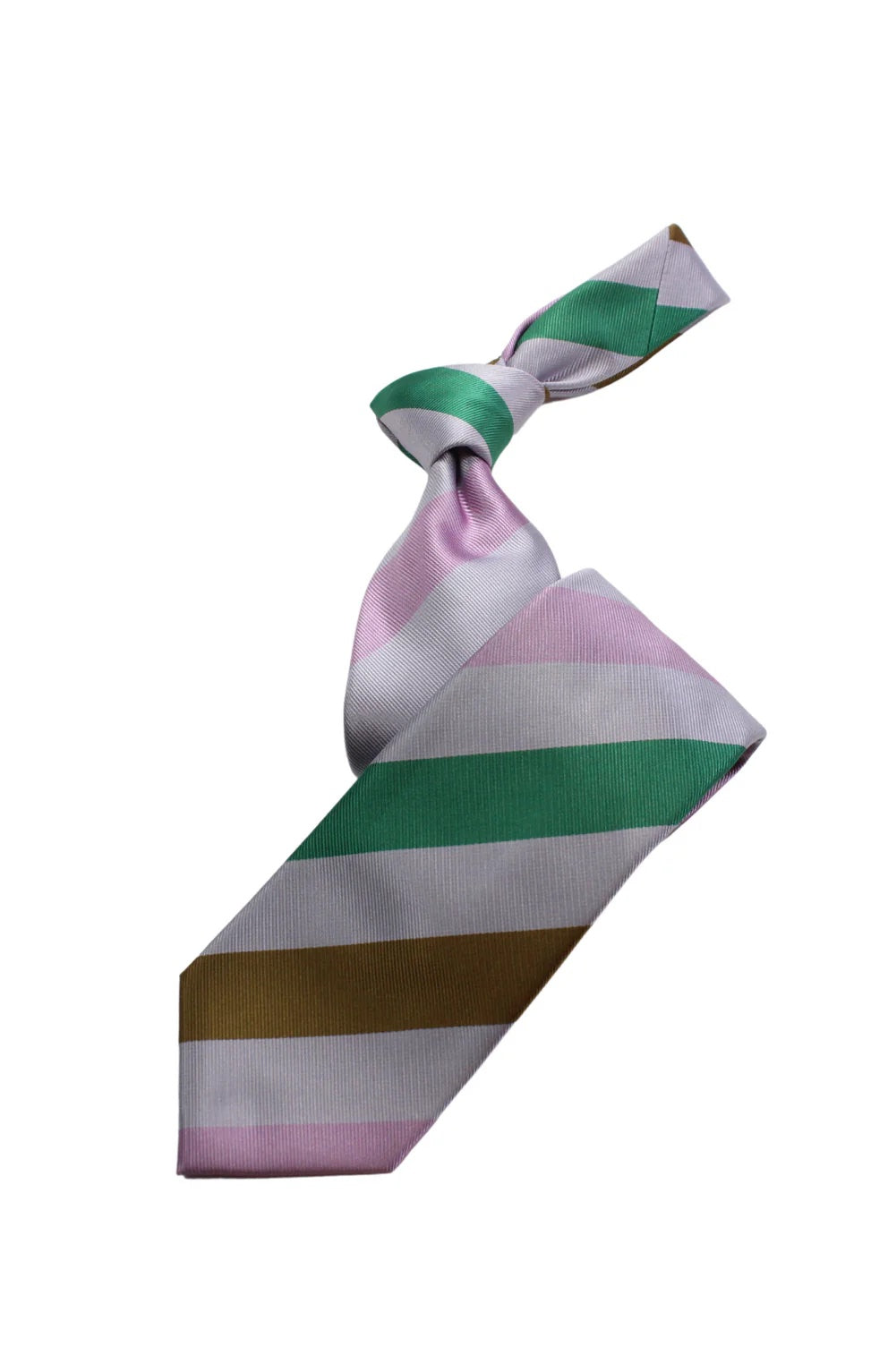 Egyptian Stripe A8 | Grey/Tan/Pink/Green | Tie & Pocket Square