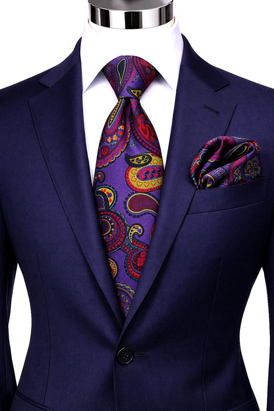 FABRIZIO 2 | MULTICOLOR PURPLE | TIE & POCKET SQUARE