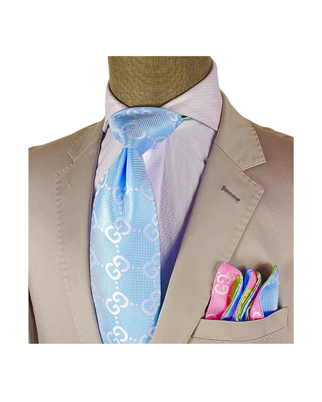 GG C3 | Sky Blue & White | Tie & Pocket Square