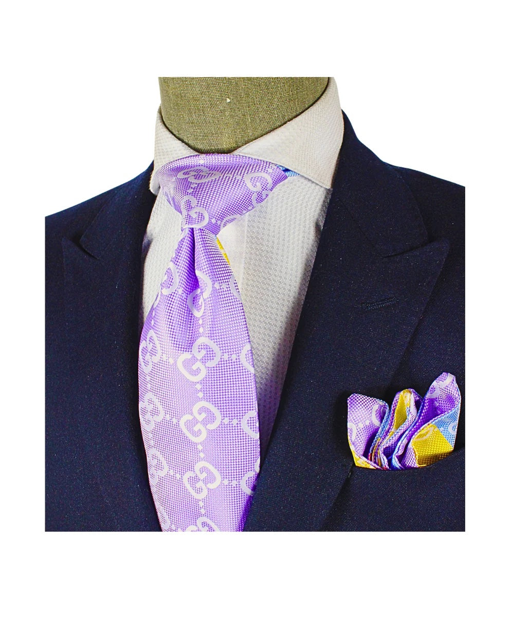 GG C6 | Lavender & White | Tie & Pocket Square