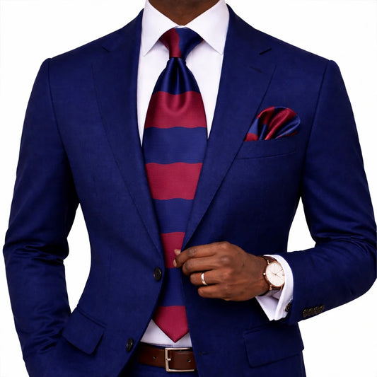 HYMAN ROTH A8 | WINE & NAVY | TIE & POCKET SQUARE