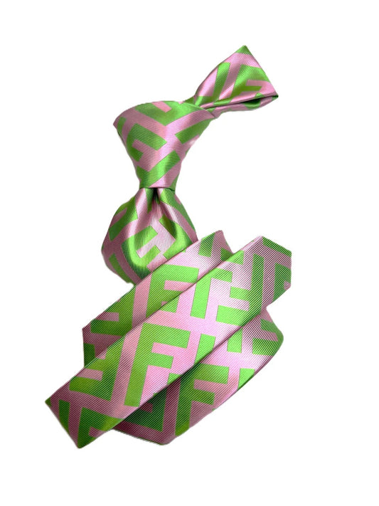 FF 6 | Pink & Green | Tie & Pocket Square