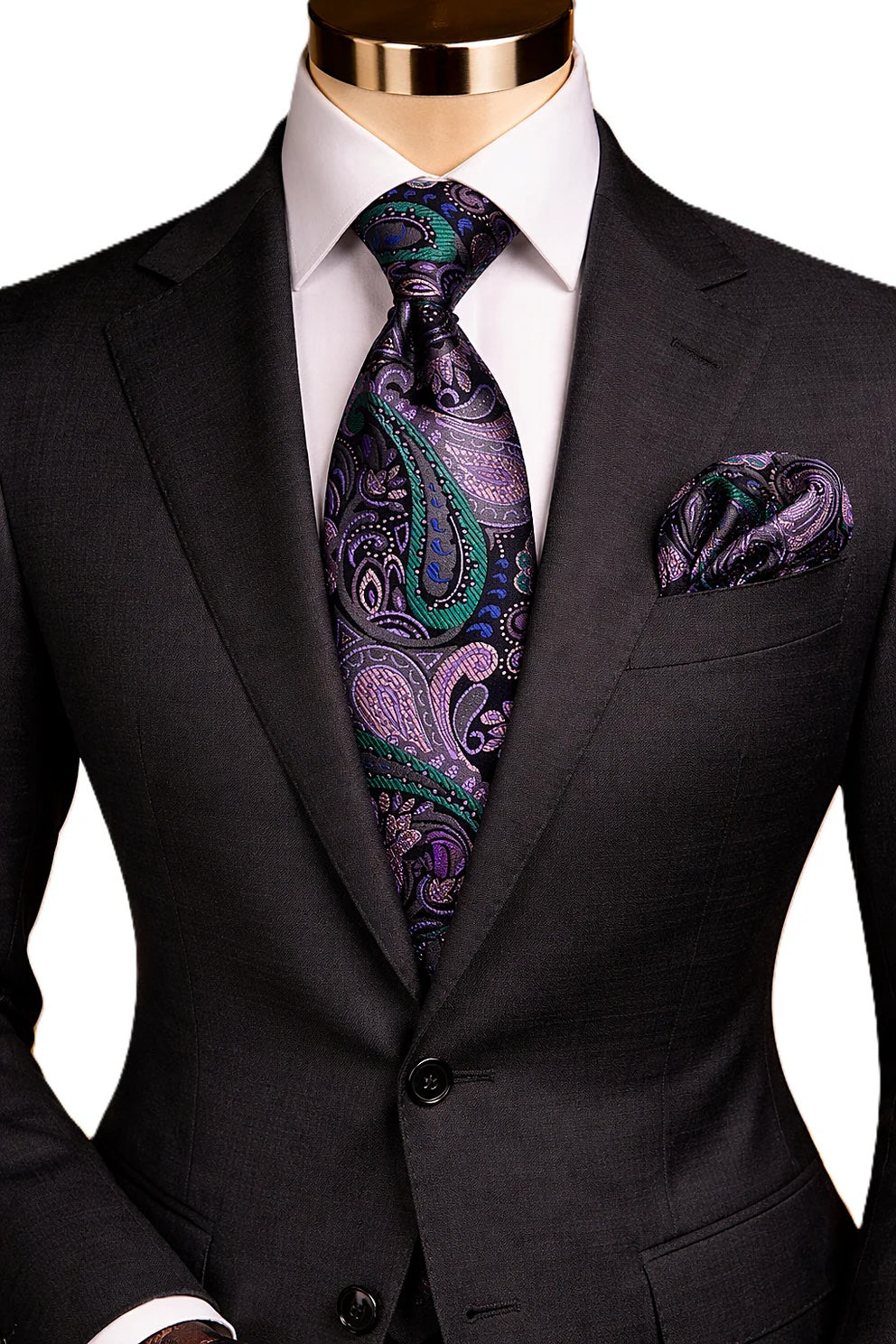JACK 4 | BLK/LAVENDER/GREY | TIE & POCKET SQUARE