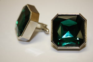 Exquisite Square Cuff Link 08-Emerald