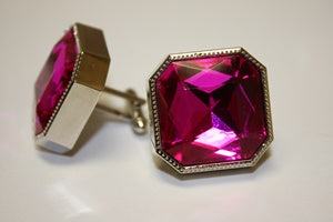 Exquisite Square Cuff Link 09-Fuchsia