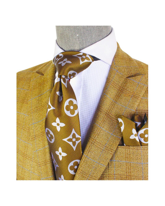 LV C8 | Beige | Tie & Pocket Square