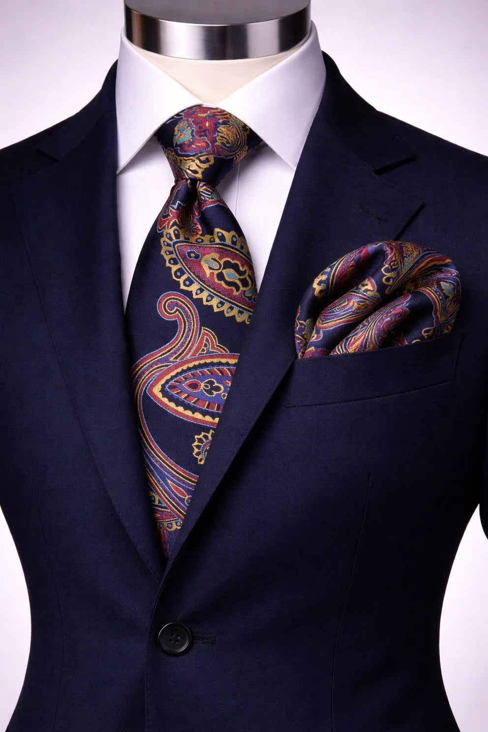 MICHAEL 1 | MULTICOLOR NAVY | TIE & POCKET SQUARE