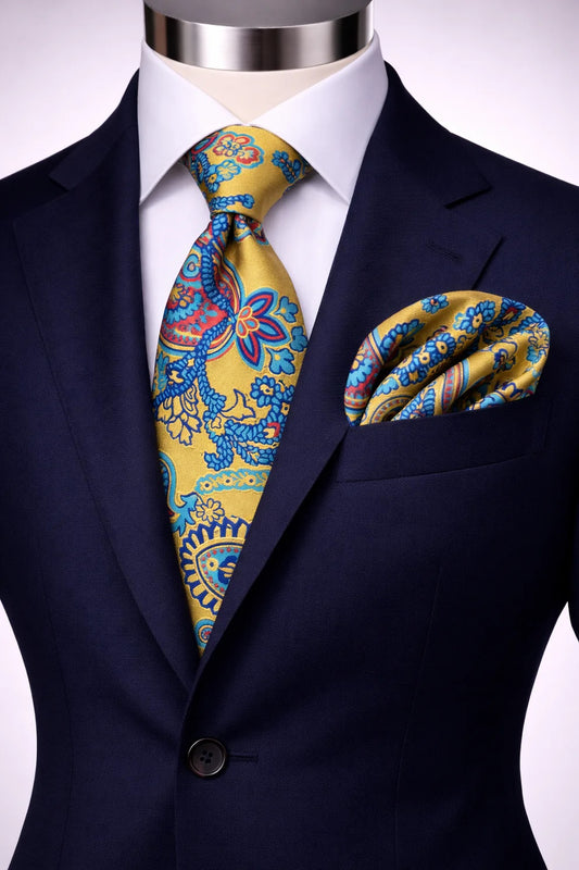 MICHAEL 2 | MULTICOLOR YELLOW | TIE & POCKET SQUARE