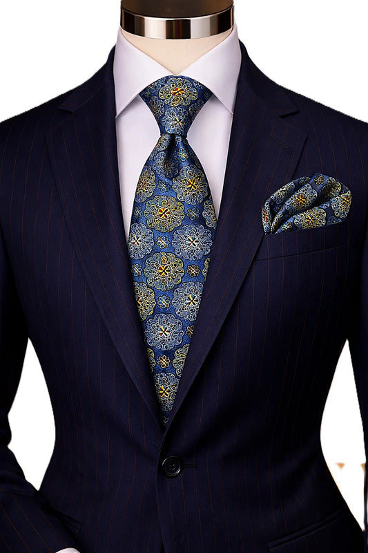 MOE 2 | MULTI COLOR BLUE | TIE & POCKET SQAURE