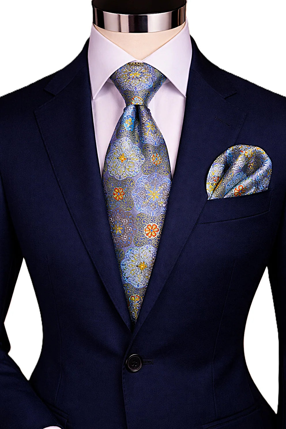 MOE 3 | MULTI COLOR SILVER | TIE & POCKET SQAURE