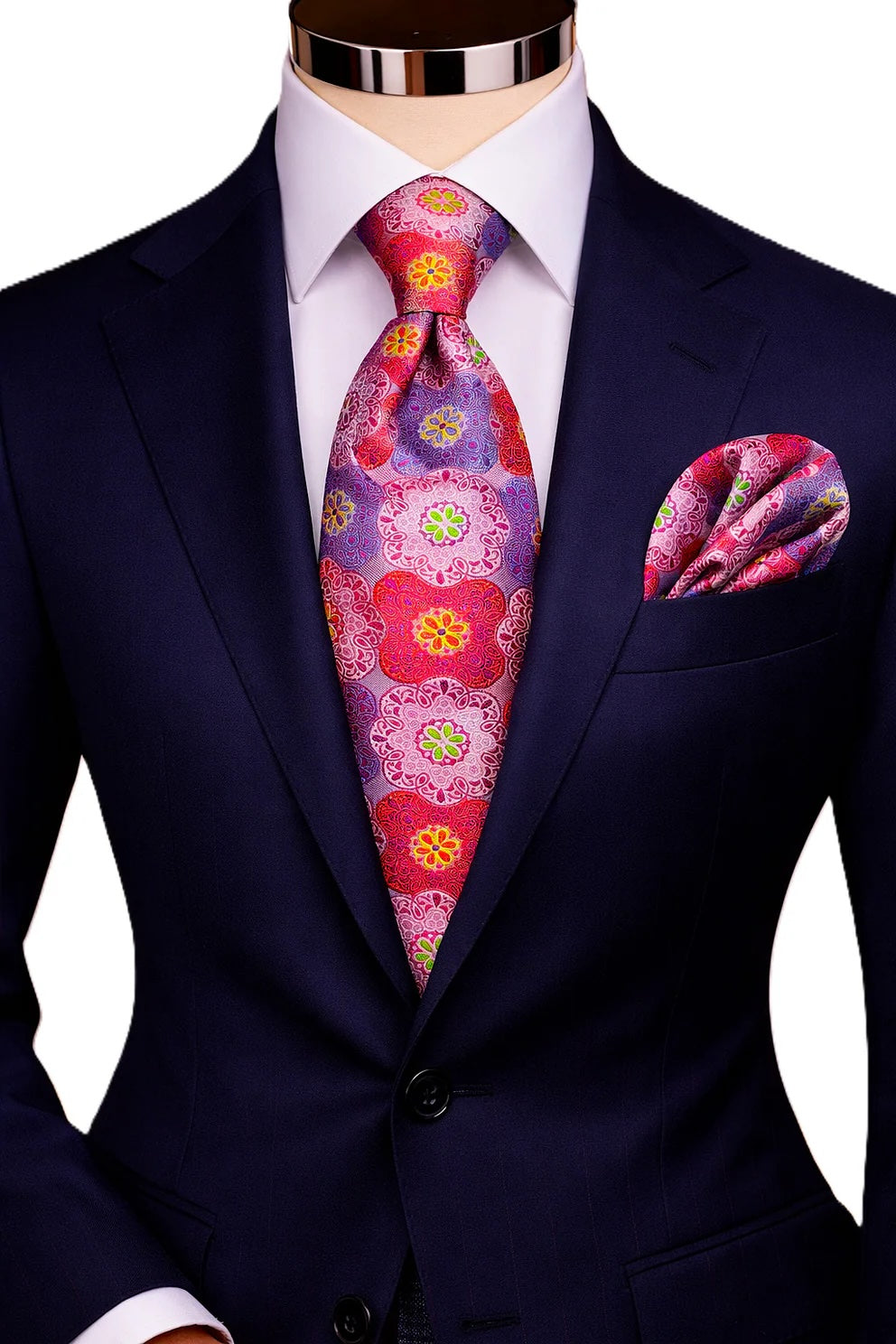 MOE 9 | MULTI COLOR PINK | TIE & POCKET SQAURE