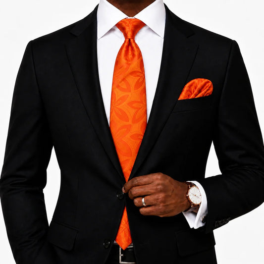 PHATOM ROSE 10 | ORANGE | TIE & POCKET SQUARE