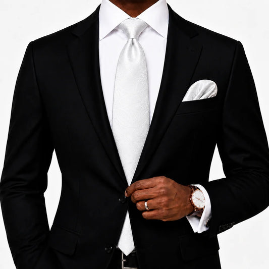 PHATOM ROSE 1 | WHITE | TIE & POCKET SQUARE