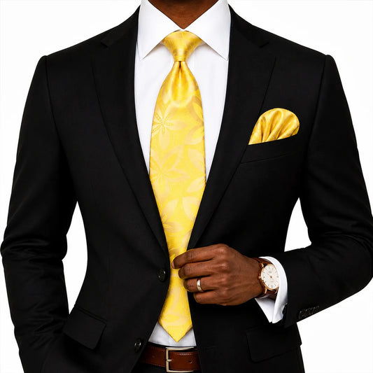 PHATOM ROSE 4 | YELLOW | TIE & POCKET SQUARE