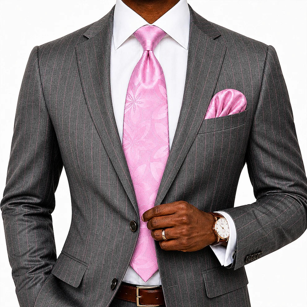 PHATOM ROSE 5 | PINK | TIE & POCKET SQUARE