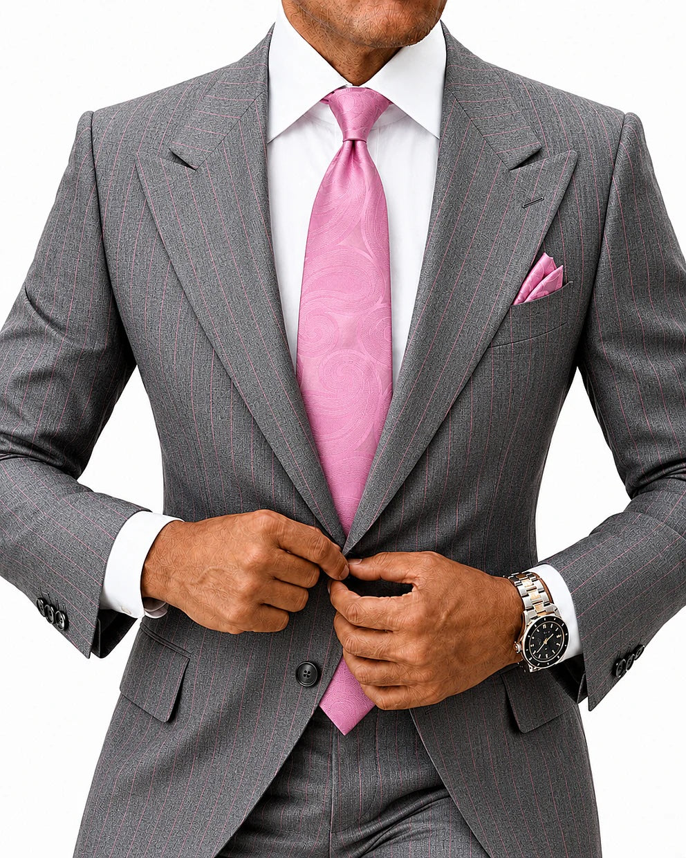 SHADOW PAISLEY 6 | PINK | TIE & POCKET SQUARE