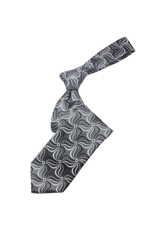 Sheikh 10 | Grey & Black Geometric | Tie & Pocket Square