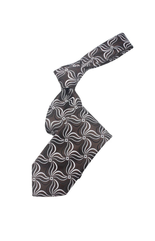 Sheikh 2 | Brown Black & White Geometric | Tie & Pocket Square