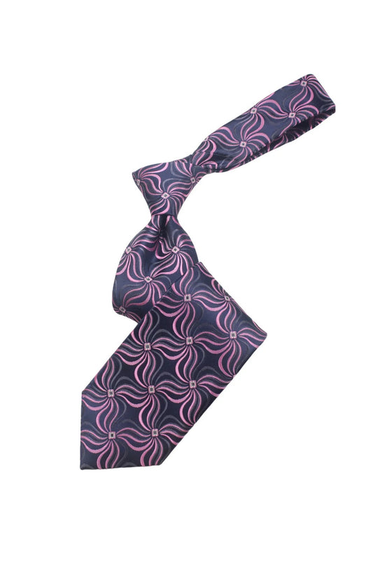 Sheikh 4 | Navy Pink & Grey Geometric | Tie & Pocket Square