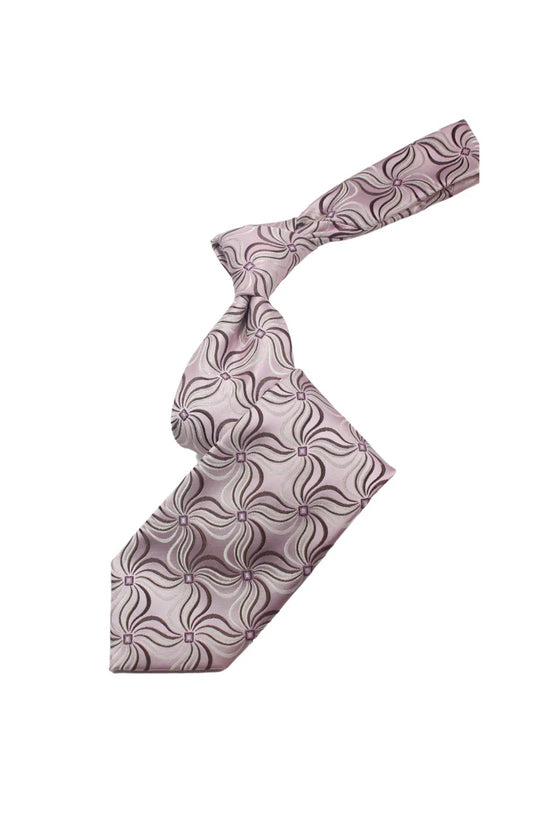 Sheikh 7 | Pink & Brown Geometric | Tie & Pocket Square