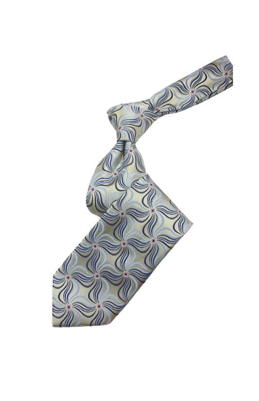 Sheikh 9 | Gold & Blue Geometric | Tie & Pocket Square