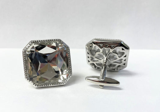 Exquisite Square Cuff Link 18-Clear