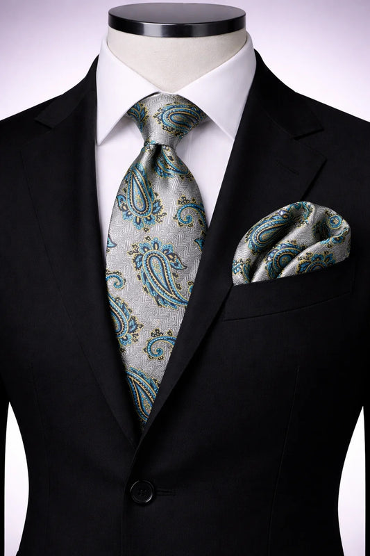 SONNY 6 | LIGHT GREY | TIE & POCKET SQAURE