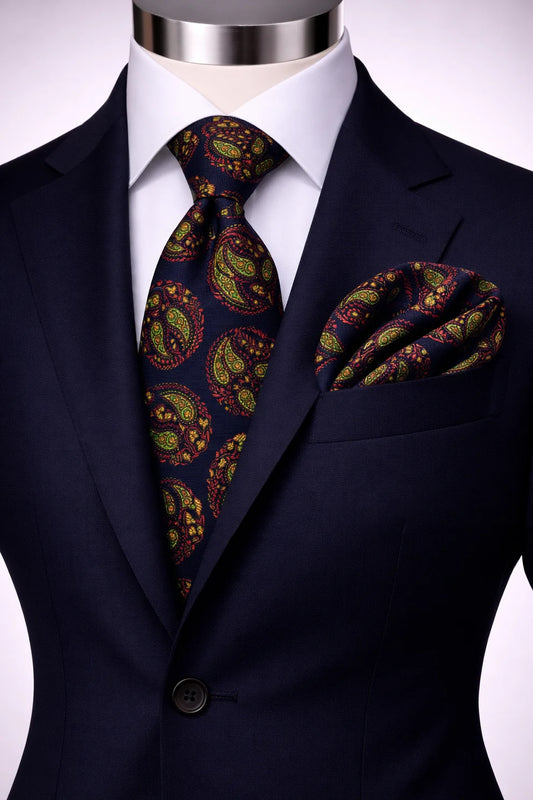 VITELLI 4 | NAVY | TIE & POCKET SQAURE