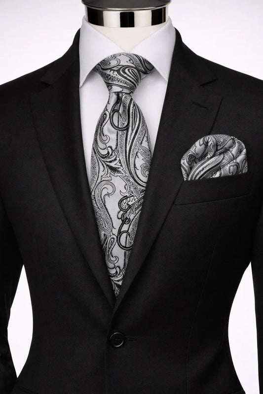 VITO 8 | SILVER | TIE & POCKET SQUARE