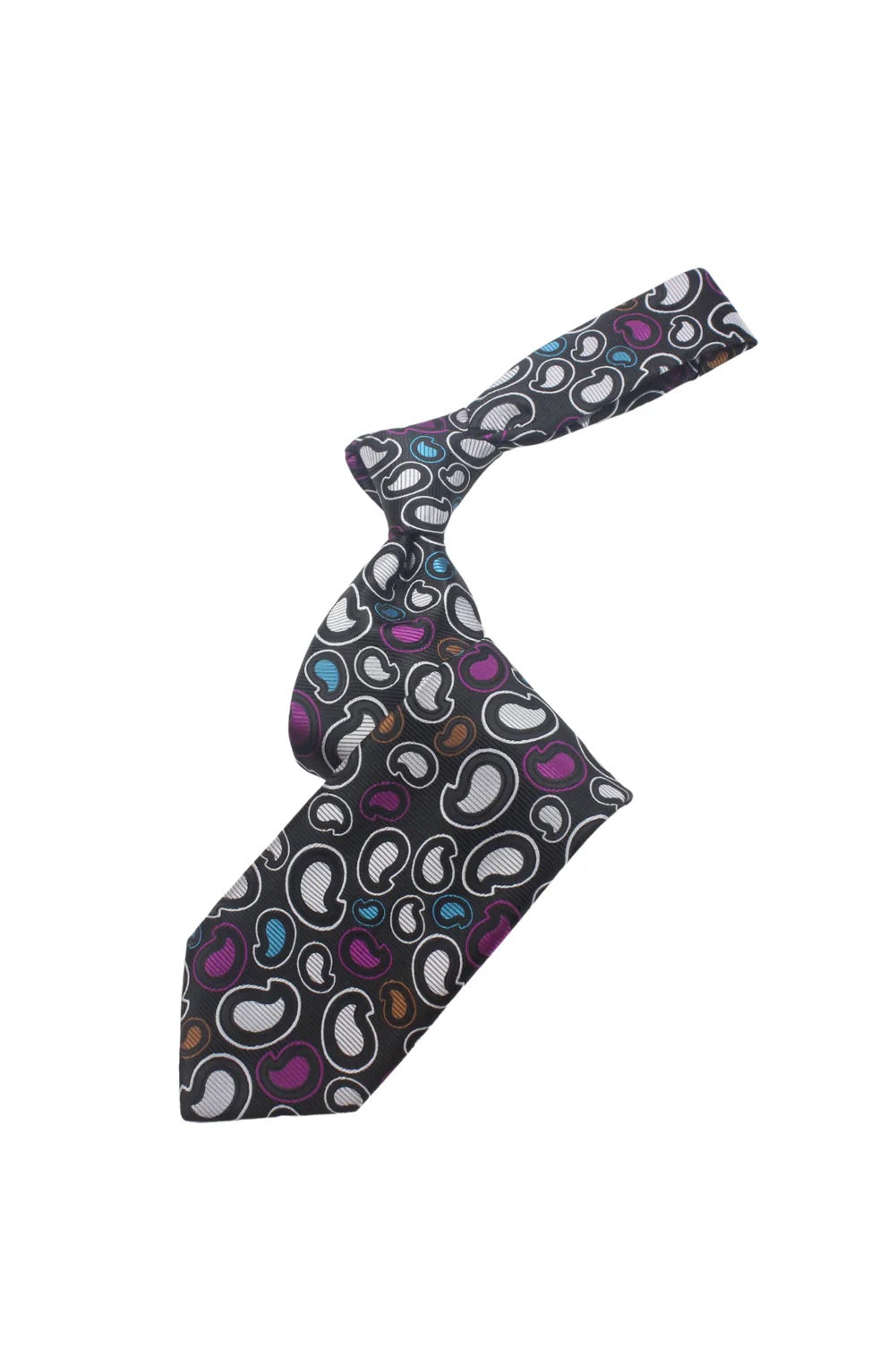 Wonderland 1 | Multi Color Black Pailsey | Tie & Pocket Square