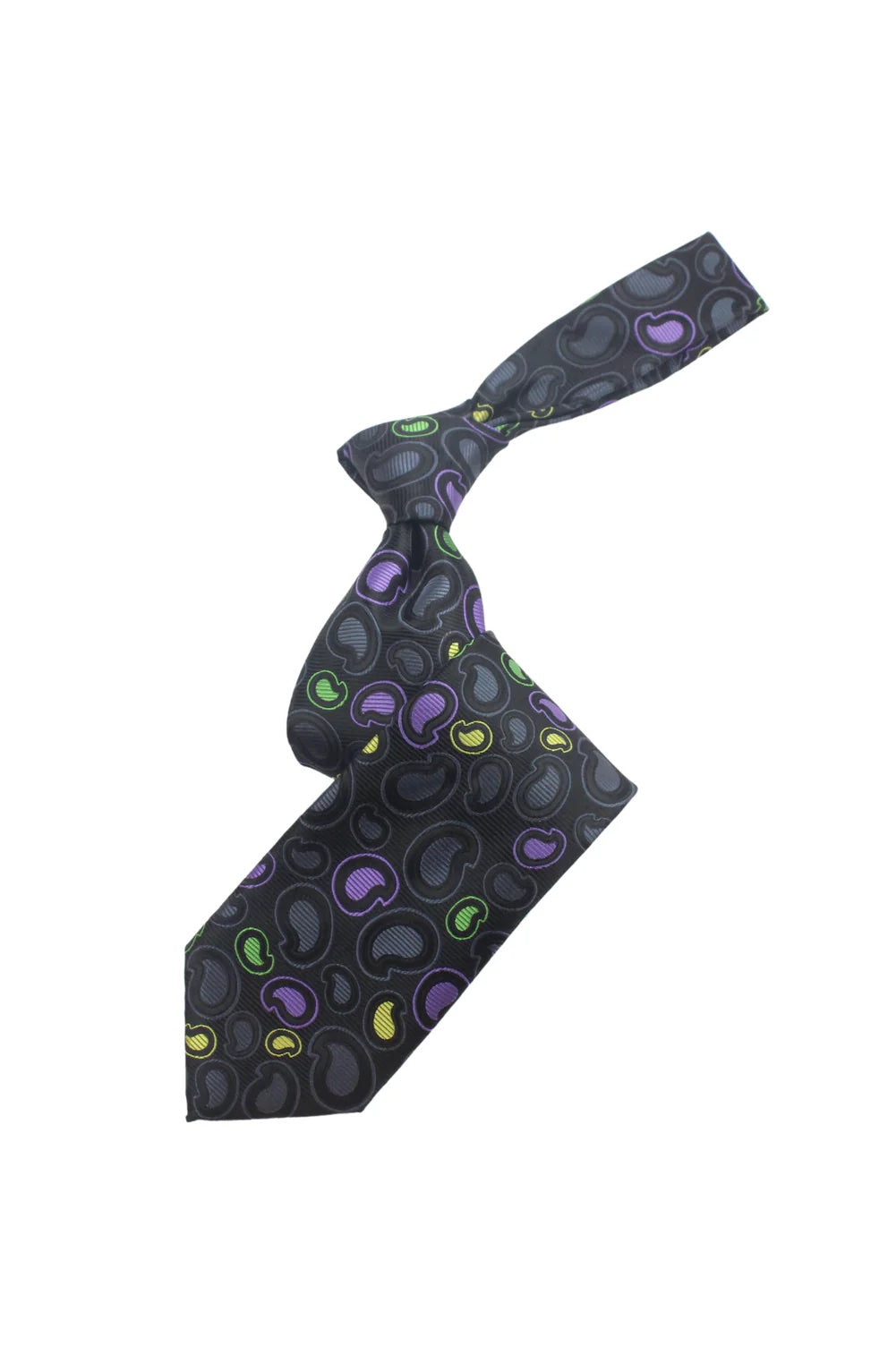 Wonderland 4 | Multi Color Black & Grey Pailsey | Tie & Pocket Square