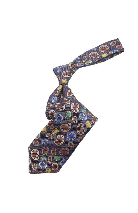 Wonderland 8 | Gold Navy & Wine Paisley | Tie & Pocket Square