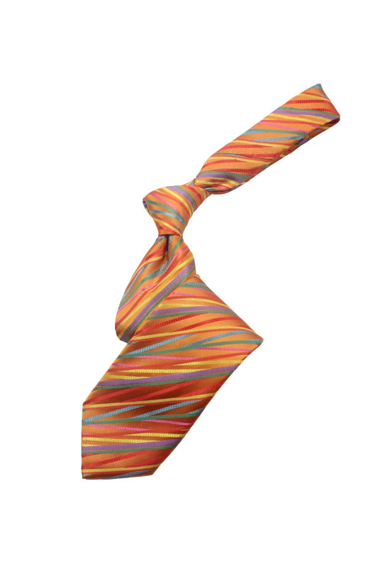 Atlantis 4 | Multi Color Orange Geometric | Tie & Pocket Square