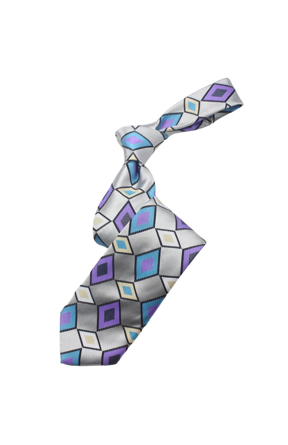 Burj Khalifa 1 | Multi Color Grey Geometric | Tie & Pocket Square