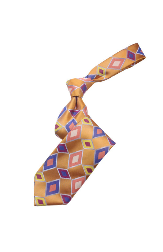Burj Khalifa 6 | Multi Color Orange Geometric | Tie & Pocket Square
