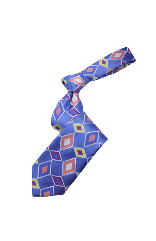 Burj Khalifa 8 | Multi Color Blue Geometric | Tie & Pocket Square