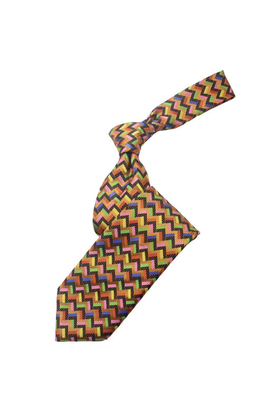 Dubai Museum 1 | Multi Color Orange Geomteric | Tie & Pocket Square