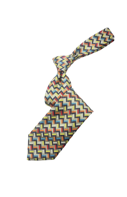 Dubai Museum 3 | Multi Color Gold Geomteric | Tie & Pocket Square