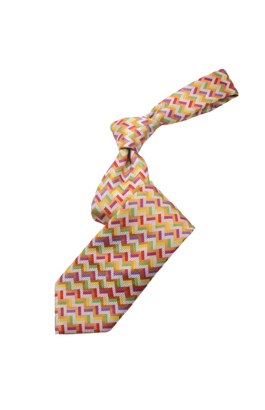 Dubai Museum 4 | Multi Color Orange Geomteric | Tie & Pocket Square