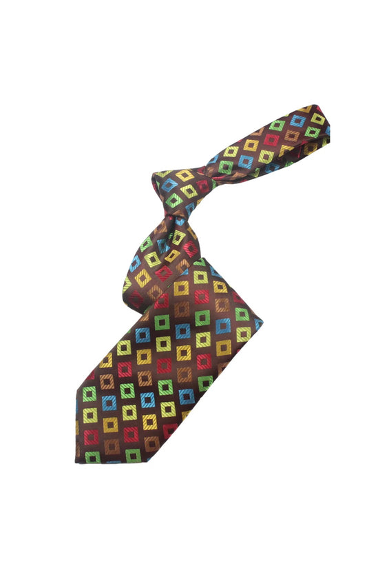 Dunes 6 | Multi Color Brown Geomteric | Tie & Pocket Square
