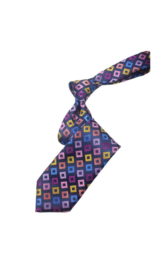 Dunes 7 | Multi Color Navy 2 Geomteric | Tie & Pocket Square