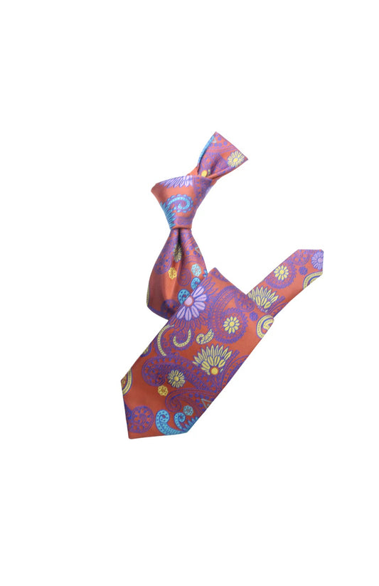 Krazy Paisley A5 | Orange | Tie & Pocket Sqaure